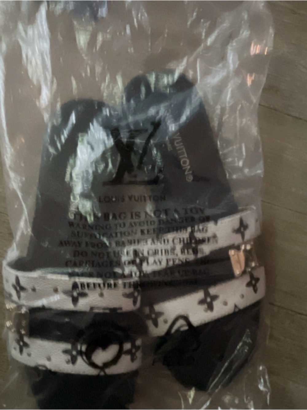 Louis Vuitton Black And White Monogram Slide Mules View 6